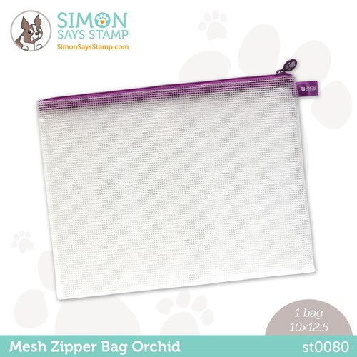 Simon Says Stamp ORCHID Purple MESH ZIPPER BAG st0080